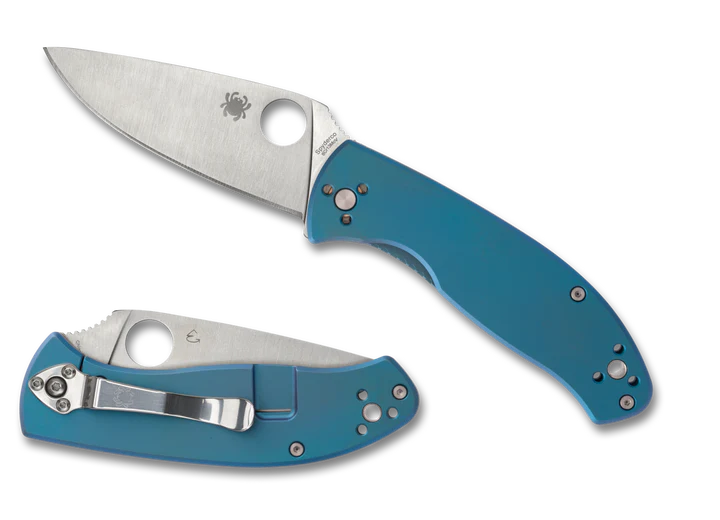 Spyderco Collector Club Tenacious Blue Ti Satin Blade